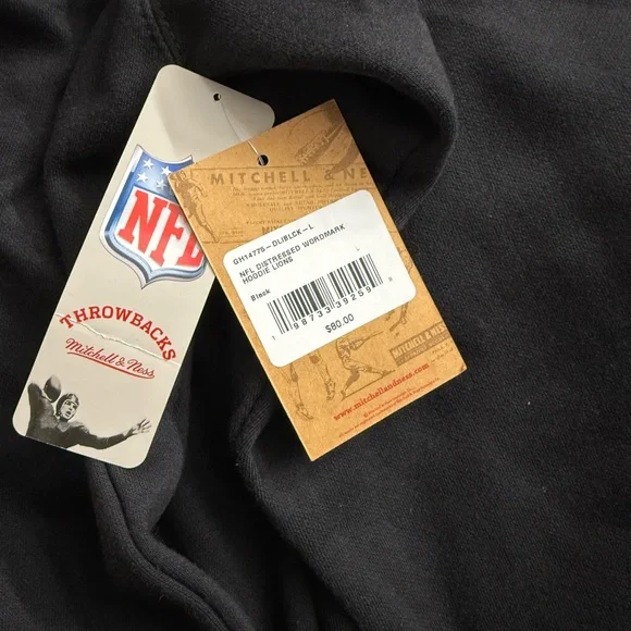 Mitchell & Ness Detroit Lions Black and Blue Hoodie